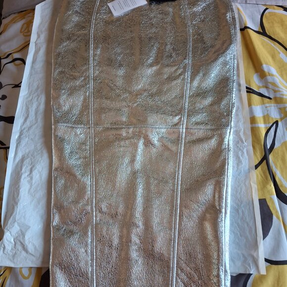 Silver Leather Low Rise Liza Retrofete Skirt - Large NWT - Picture 10 of 11